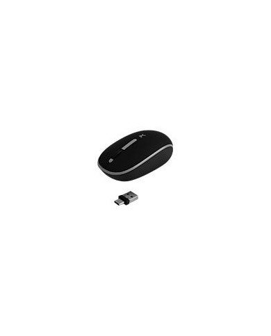 MOUSE INALAMBRICO OPTICO ERGONOMICO 1000 DPI RECEPTOR DUAL USB Y TIPO C SILENCIOSO PERFECT CHOICE WHISPER NEGRO