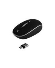 MOUSE INALAMBRICO OPTICO ERGONOMICO 1000 DPI RECEPTOR DUAL USB Y TIPO C SILENCIOSO PERFECT CHOICE WHISPER NEGRO